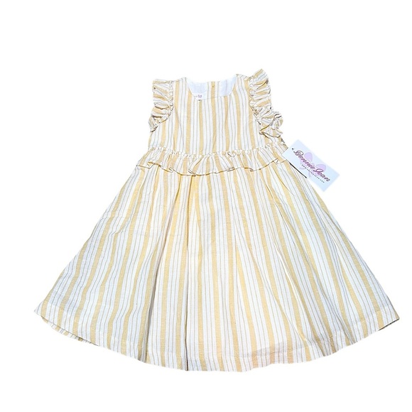 Bonnie Jean Striped Sleeveless Dress Girls Yellow White 3T New with Tags - Picture 7 of 7